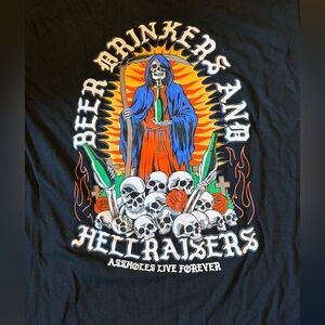 Medium black T-shirt, assholes live forever pit pit 18 inches new